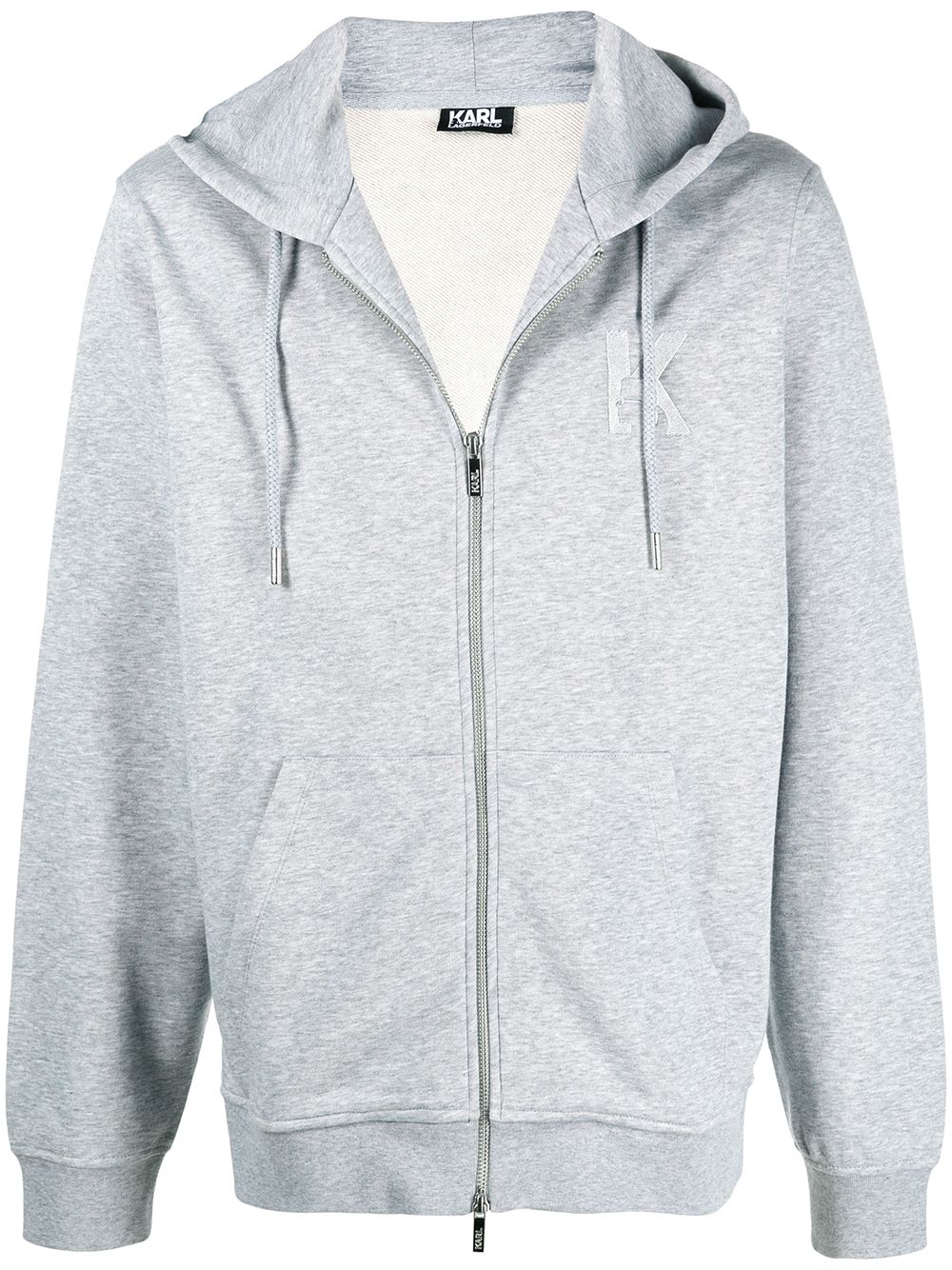KARL LAGERFELD K EMBROIDERY ZIP-UP HOODIE