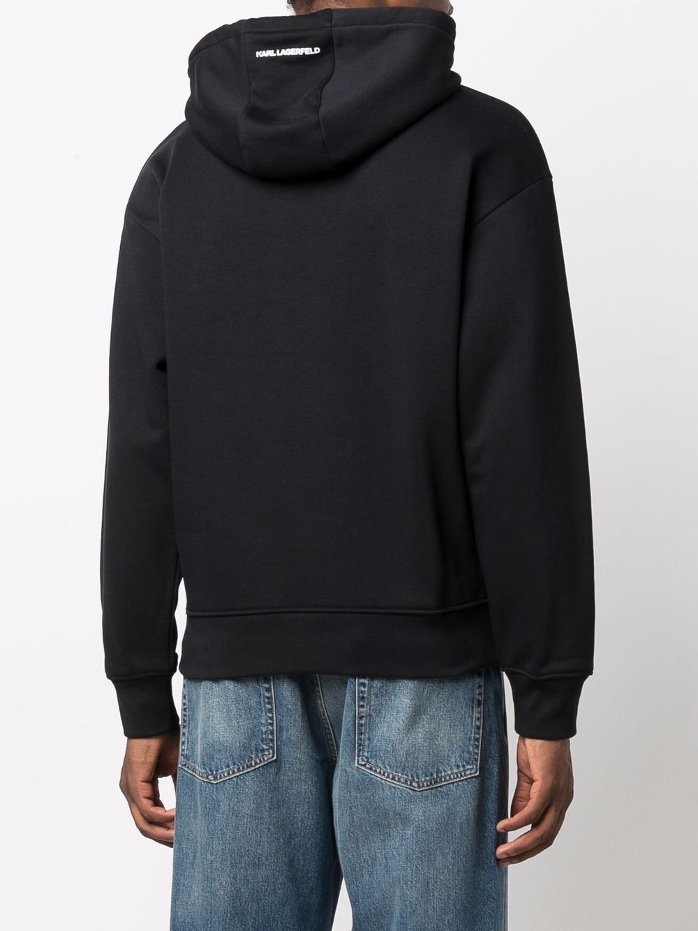 KARL LAGERFELD LOGO-PRINT PULLOVER HOODIE