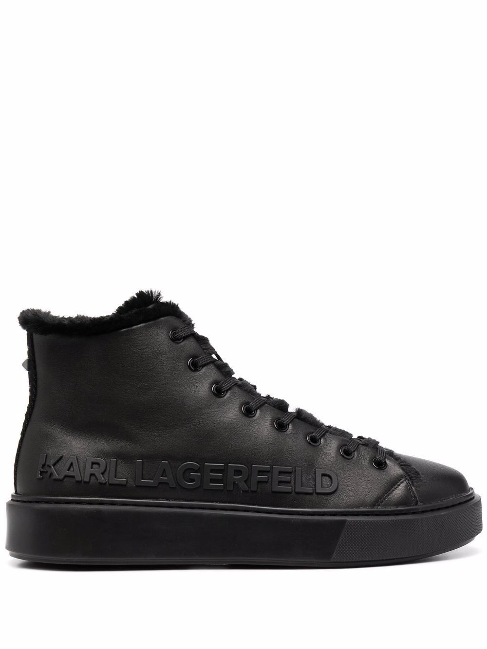 KARL LAGERFELD LOGO-PLAQUE HIGH-TOP SNEAKERS