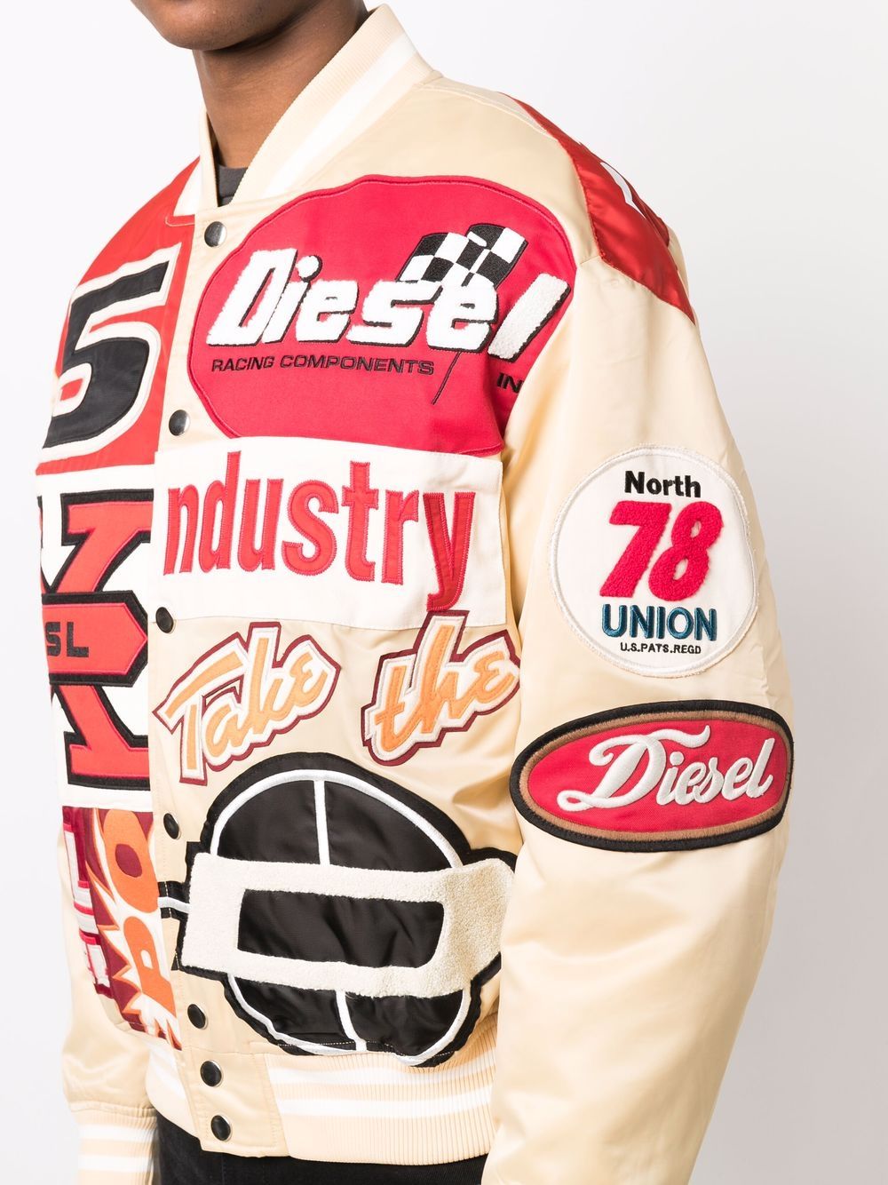 DIESEL MOTORSPORT LOGO-PATCH BOMBER JACKET