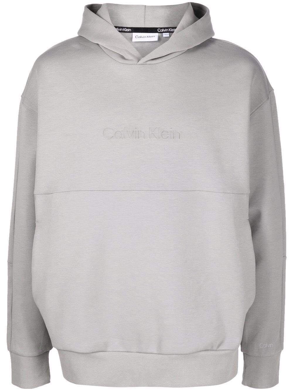 CALVIN KLEIN DEBOSSED-LOGO HOODIE