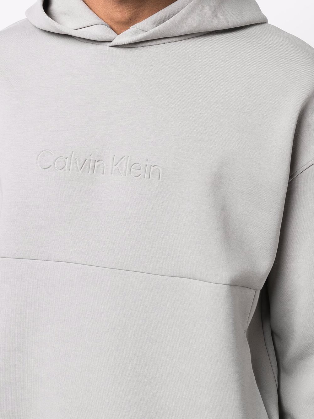 CALVIN KLEIN DEBOSSED-LOGO HOODIE