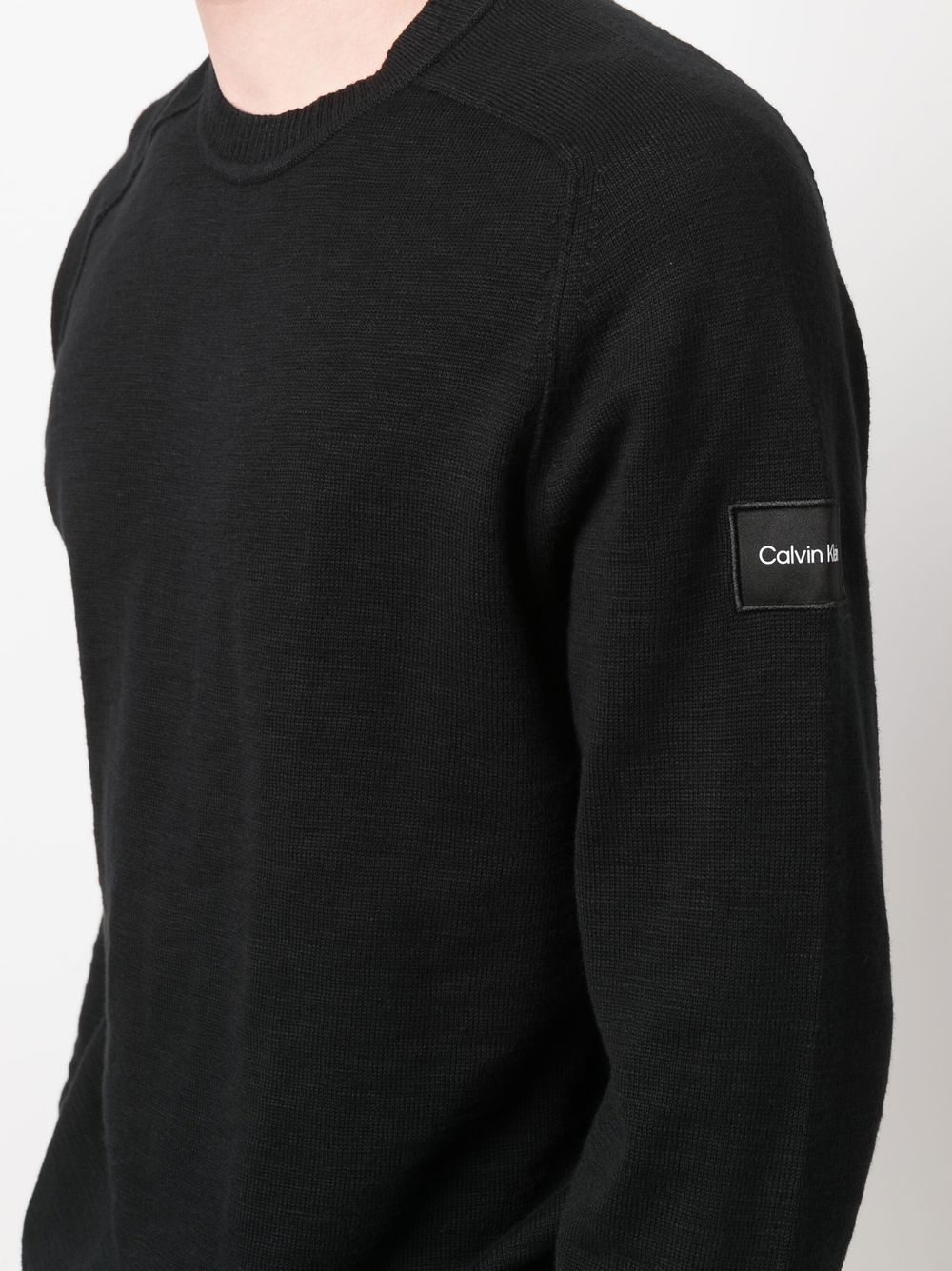 CALVIN KLEIN LOGO-PATCH RAGLAN-SLEEVE JUMPER