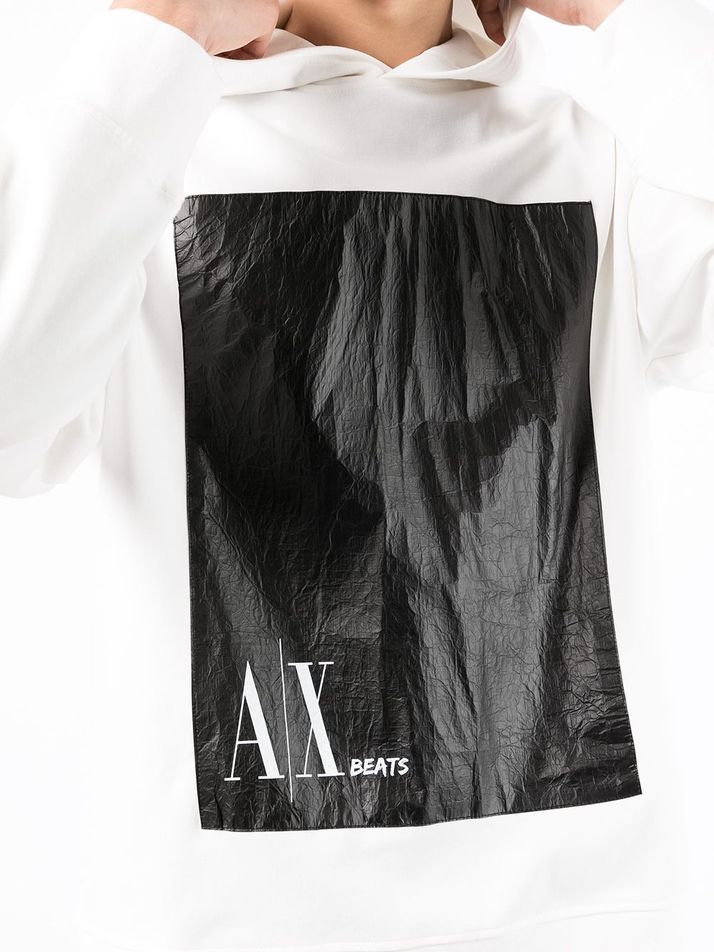 ARMANI EXCHANGE LOGO-PRINT DETAIL HOODIE