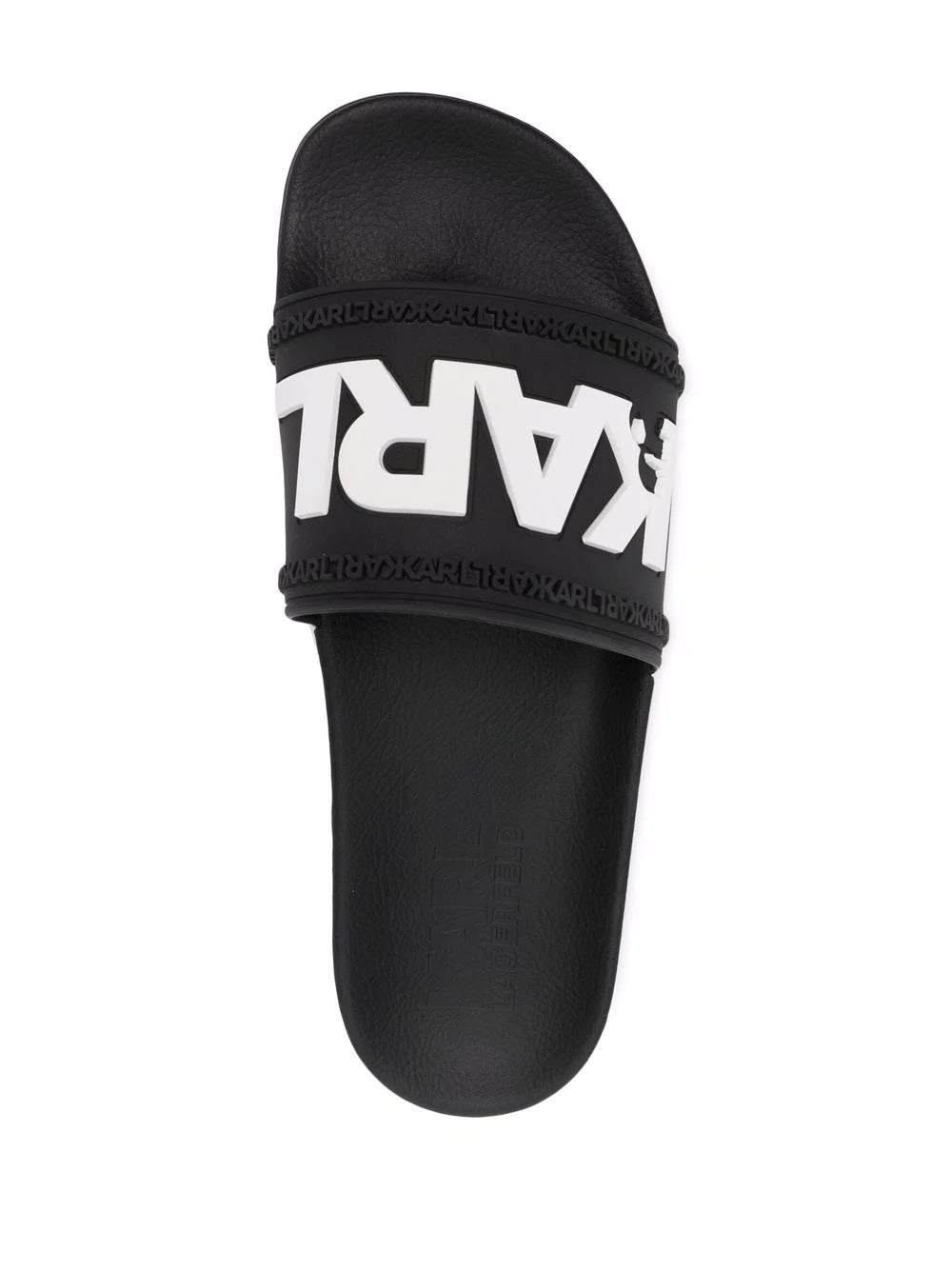 KARL LAGERFELD EMBOSSED-LOGO SLIDES