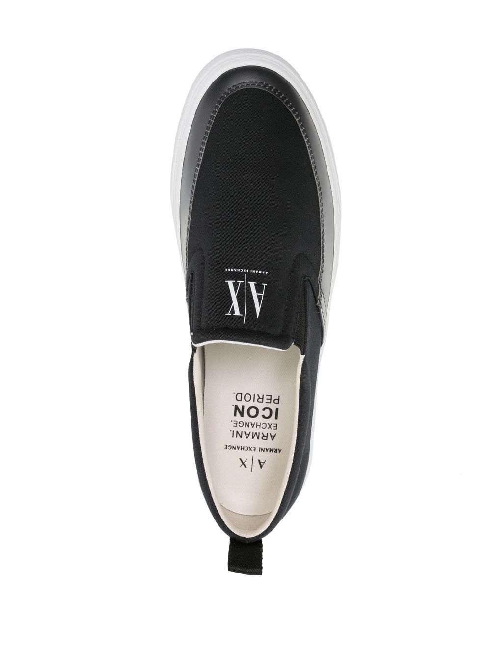 ARMANI EXCHANGE LOGO-PRINT SLIP-ON SNEAKERS