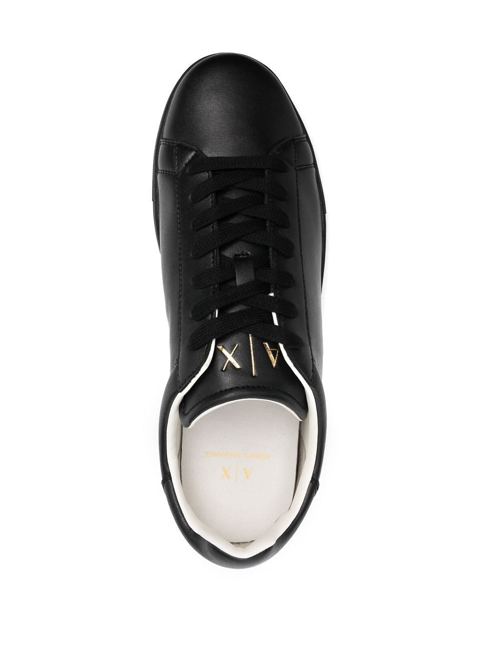 ARMANI EXCHANGE LOW-TOP LEATHER LOGO SNEAKERS