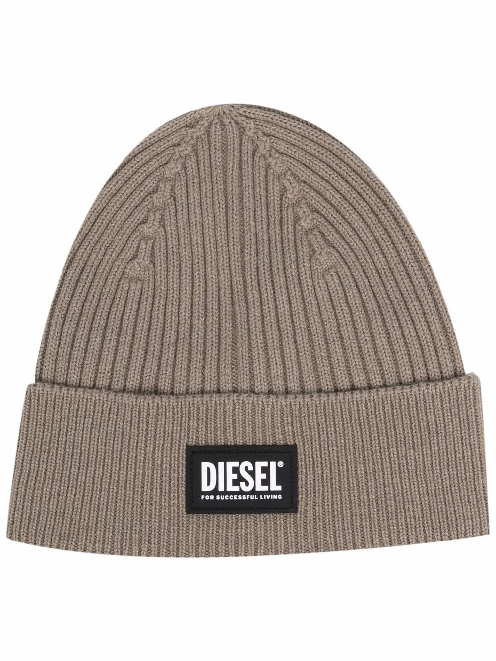 DIESEL LOGO PATCH KNIT BEANIE