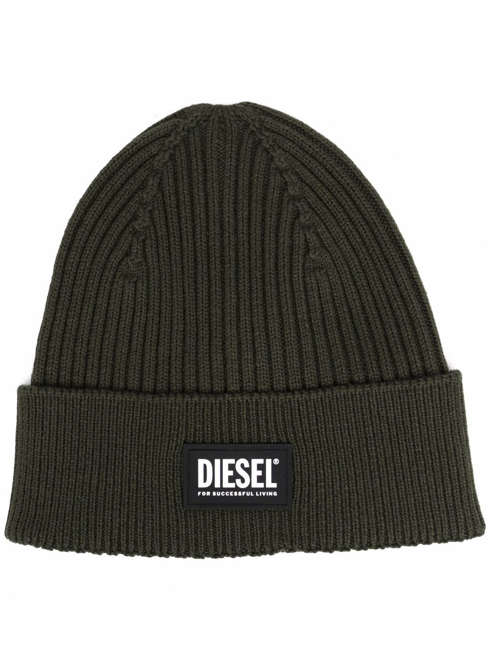 DIESEL LOGO PATCH KNIT BEANIE