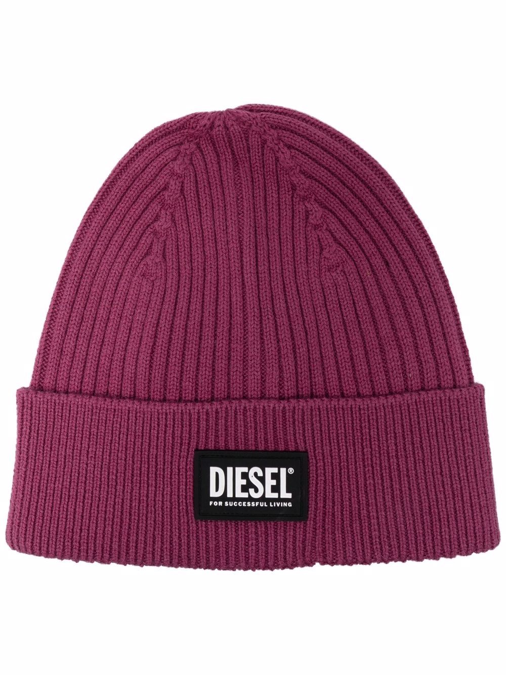 DIESEL LOGO PATCH KNIT BEANIE